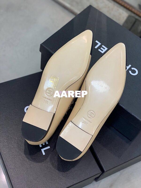 Replica Chanel Lambskin Ballerinas with Woven Chain Braided G35389 Beige 11