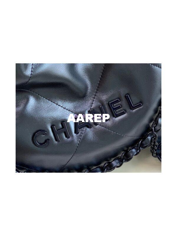 Replica Chanel 22 Handbag Shiny Metallic Calfskin AS3260 AS3261 Navy Blue 7