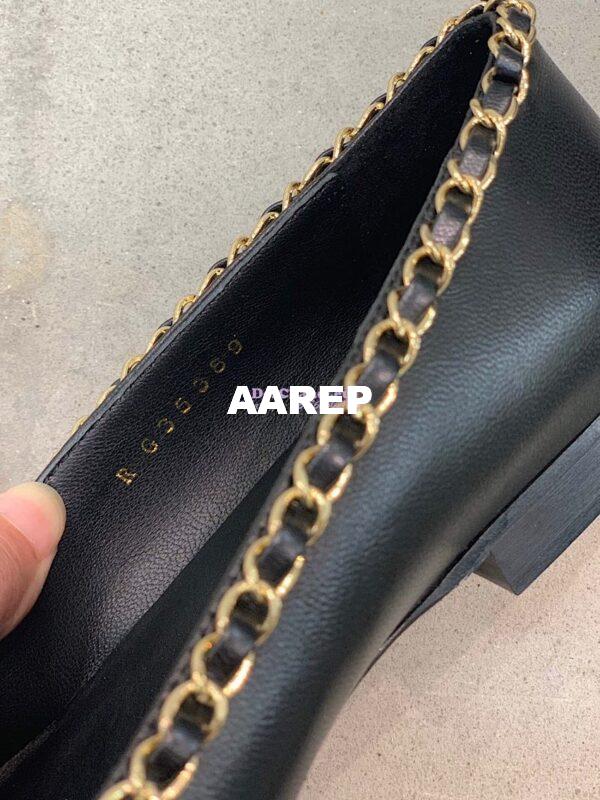 Replica Chanel Lambskin Ballerinas with Woven Chain Braided G35389 Black 9