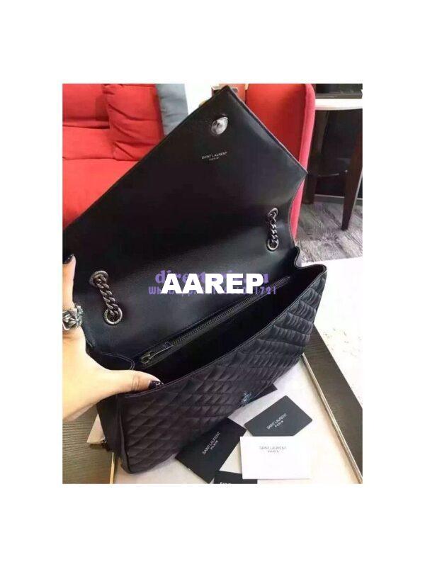 Replica YSL Saint Laurent Classic Large Monogram Envelope Satchel In black Leather 6