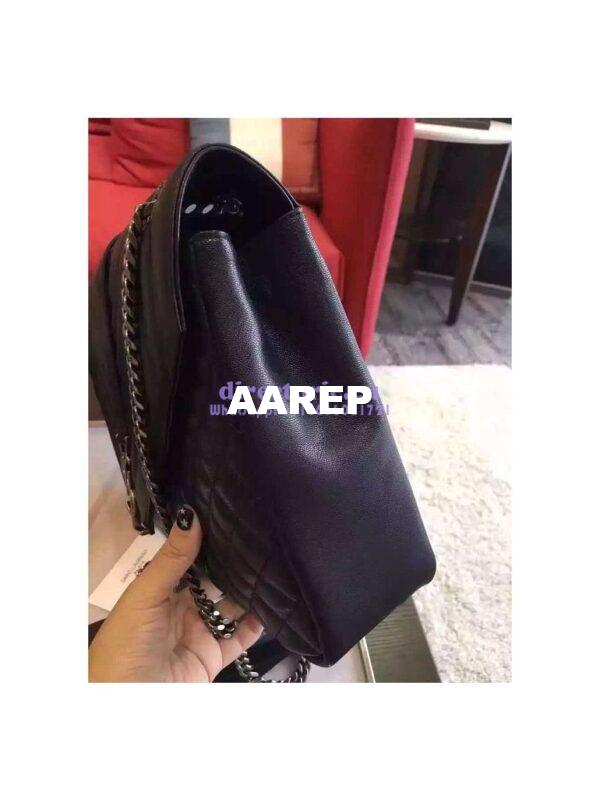 Replica YSL Saint Laurent Classic Large Monogram Envelope Satchel In black Leather 9