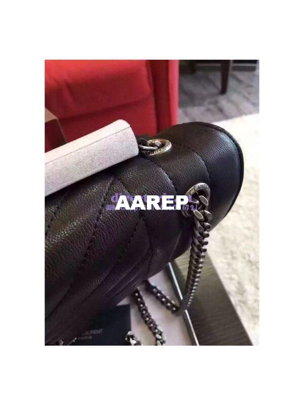 Replica YSL Saint Laurent Classic Large Monogram Envelope Satchel In black Leather 10