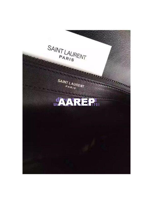 Replica YSL Saint Laurent Classic Large Monogram Envelope Satchel In black Leather 12