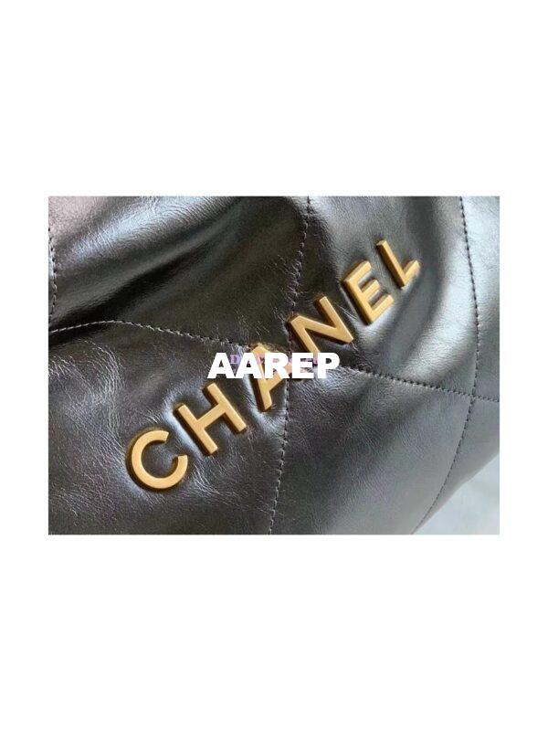 Replica Chanel 22 Handbag Shiny Metallic Calfskin AS3260 AS3261 Ruthenium 8
