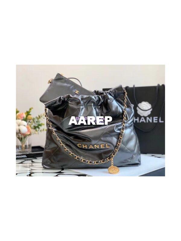 Replica Chanel 22 Handbag Shiny Metallic Calfskin AS3260 AS3261 Ruthenium 13