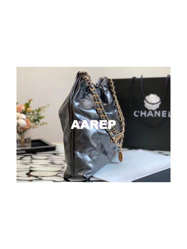 Replica Chanel 22 Handbag Shiny Metallic Calfskin AS3260 AS3261 Ruthenium 15