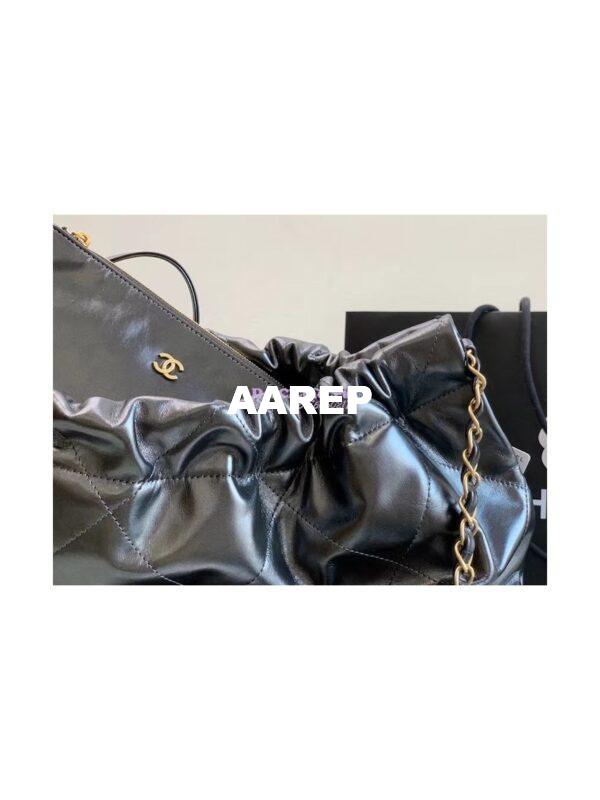 Replica Chanel 22 Handbag Shiny Metallic Calfskin AS3260 AS3261 Ruthenium 16
