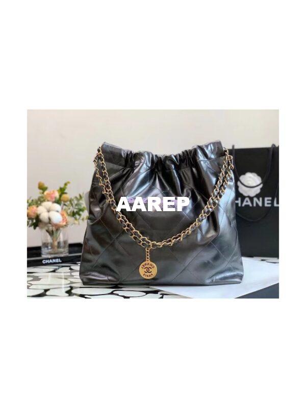 Replica Chanel 22 Handbag Shiny Metallic Calfskin AS3260 AS3261 Ruthenium 18