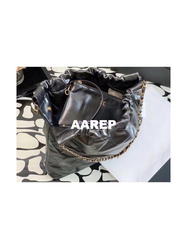 Replica Chanel 22 Handbag Shiny Metallic Calfskin AS3260 AS3261 Ruthenium 19