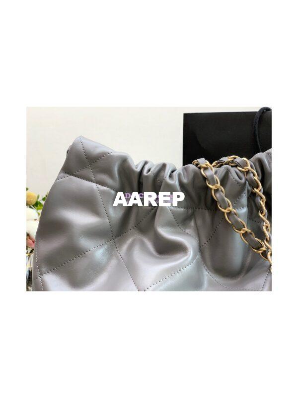 Replica Chanel 22 Handbag Shiny Calfskin AS3260 AS3261 Grey 6