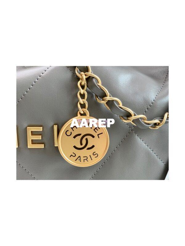 Replica Chanel 22 Handbag Shiny Calfskin AS3260 AS3261 Grey 7