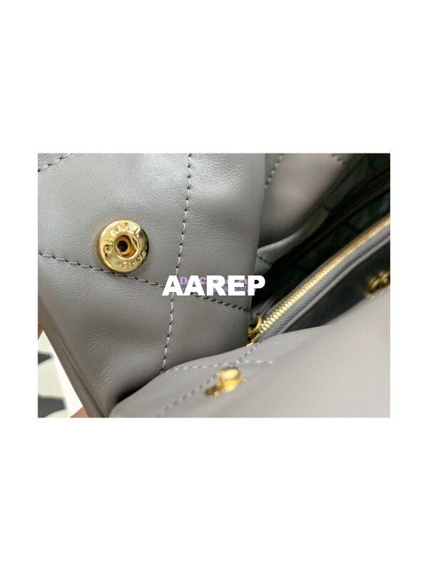 Replica Chanel 22 Handbag Shiny Calfskin AS3260 AS3261 Grey 9