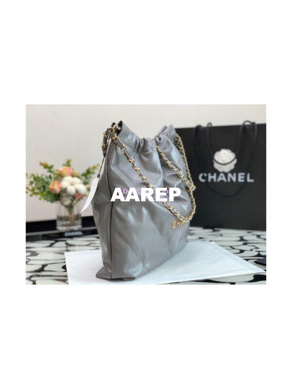 Replica Chanel 22 Handbag Shiny Calfskin AS3260 AS3261 Grey 15