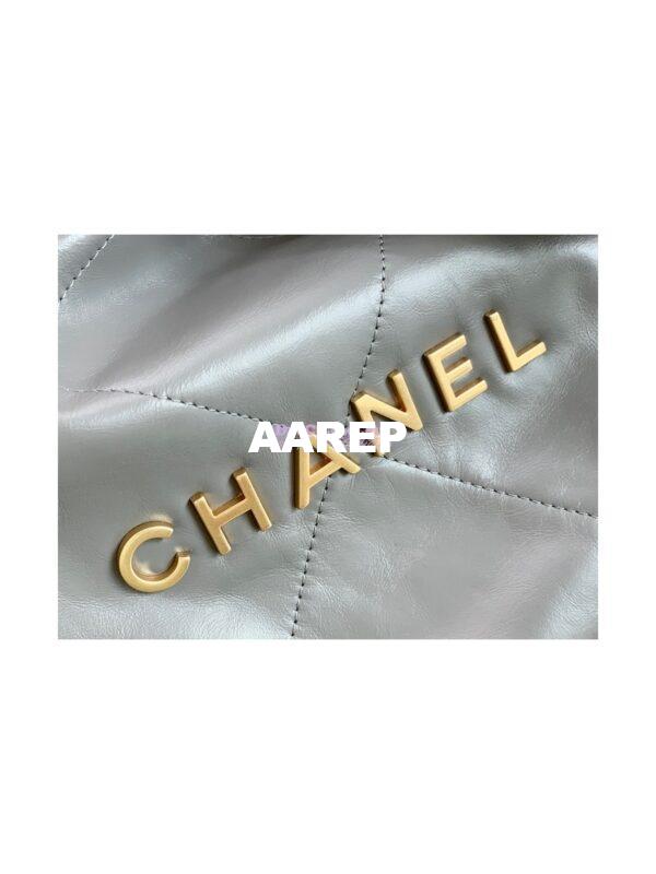 Replica Chanel 22 Handbag Shiny Calfskin AS3260 AS3261 Grey 16