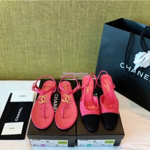 Replica Chanel Lambskin Tweed Sandals G3560507 Pink 2