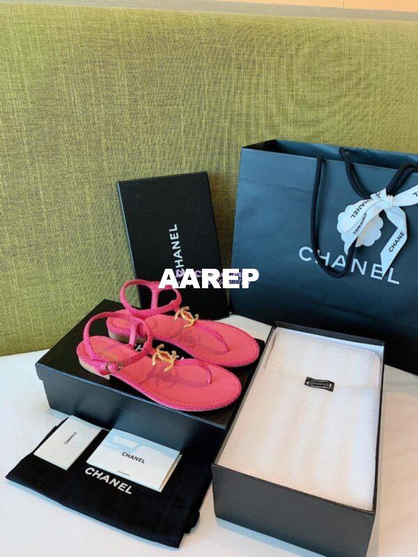 Replica Chanel Lambskin Tweed Sandals G3560507 Pink 8