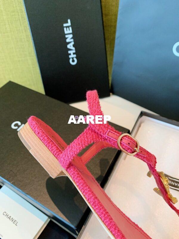 Replica Chanel Lambskin Tweed Sandals G3560507 Pink 11
