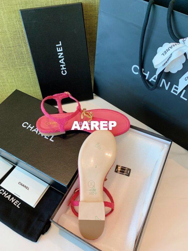 Replica Chanel Lambskin Tweed Sandals G3560507 Pink 12