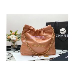 Replica Chanel 22 Handbag Shiny Calfskin AS3260 AS3261 Camel