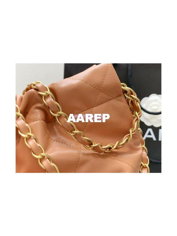 Replica Chanel 22 Handbag Shiny Calfskin AS3260 AS3261 Camel 6