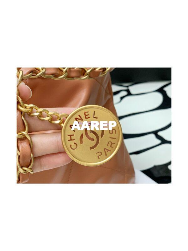 Replica Chanel 22 Handbag Shiny Calfskin AS3260 AS3261 Camel 7