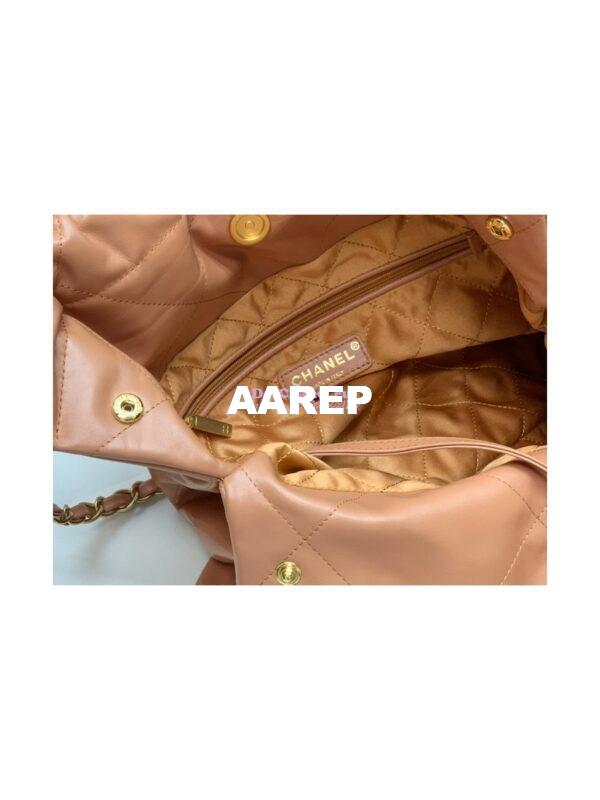 Replica Chanel 22 Handbag Shiny Calfskin AS3260 AS3261 Camel 10