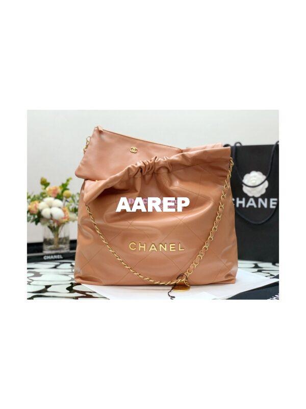 Replica Chanel 22 Handbag Shiny Calfskin AS3260 AS3261 Camel 13