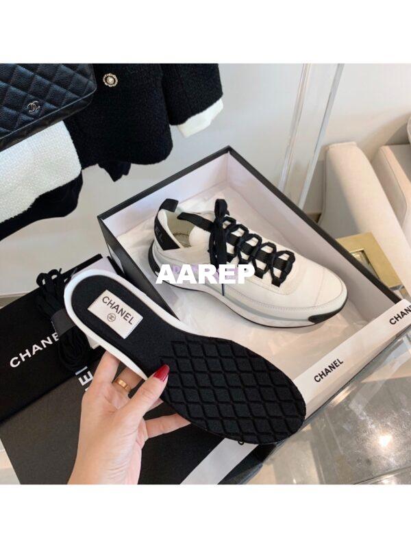 Replica Chanel Velvet Calfskin & Mixed Fibers Sneakers G35617 Ivory 8