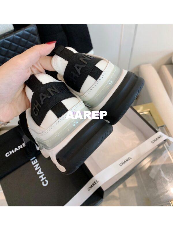 Replica Chanel Velvet Calfskin & Mixed Fibers Sneakers G35617 Ivory 11