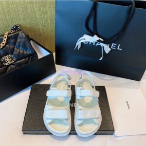 Replica Chanel Vintage Calfskin Sandals G34603 White 2