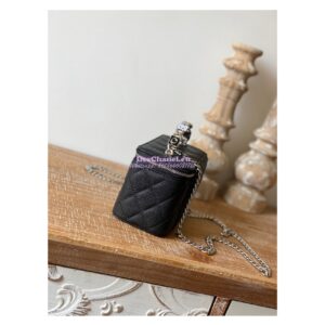 Replica Chanel Enamel Handle Grained Calfskin Vanity with Chain AP2805 Black 2