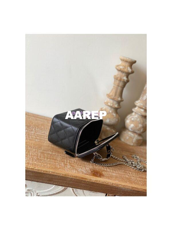 Replica Chanel Enamel Handle Grained Calfskin Vanity with Chain AP2805 Black 8
