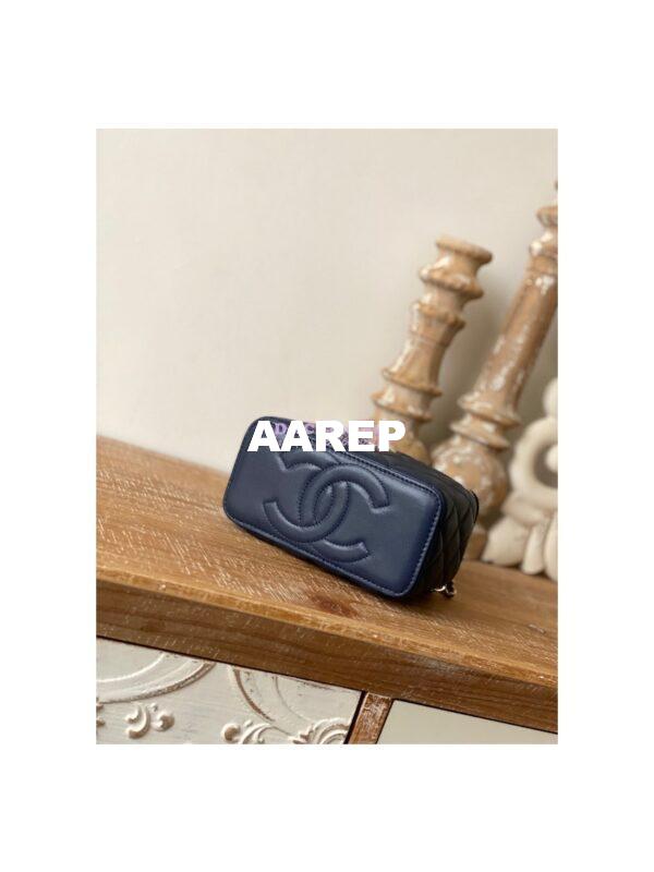 Replica Chanel Vanity With Chain in Lambskin Top Handle AP2846 Dark Blue 6