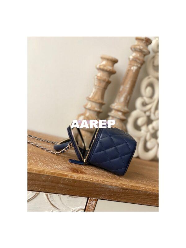 Replica Chanel Vanity With Chain in Lambskin Top Handle AP2846 Dark Blue 7