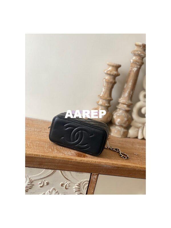 Replica Chanel Vanity With Chain in Lambskin Top Handle AP2846 Black 5