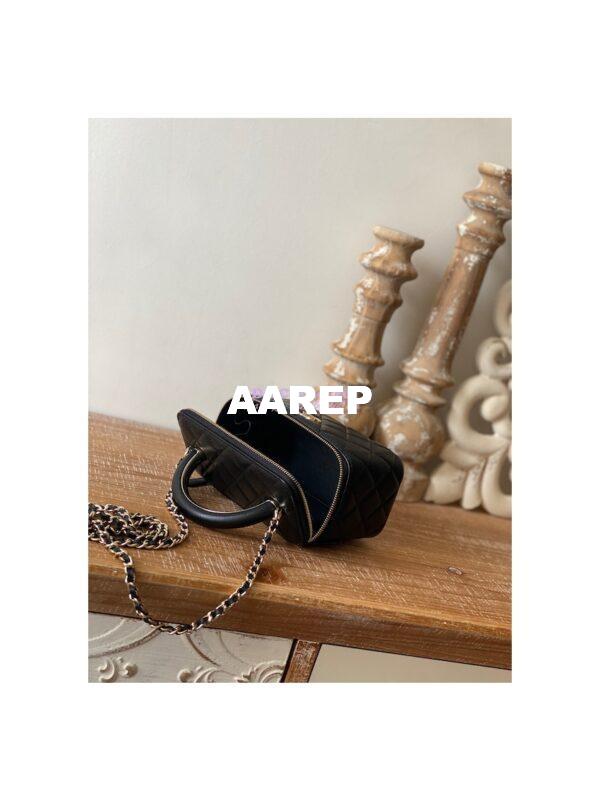 Replica Chanel Vanity With Chain in Lambskin Top Handle AP2846 Black 9
