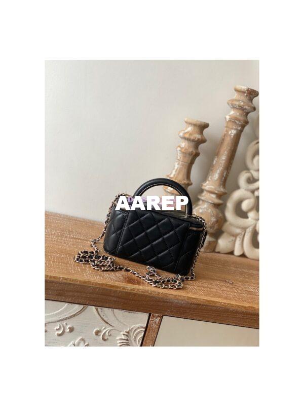 Replica Chanel Vanity With Chain in Lambskin Top Handle AP2846 Black 11