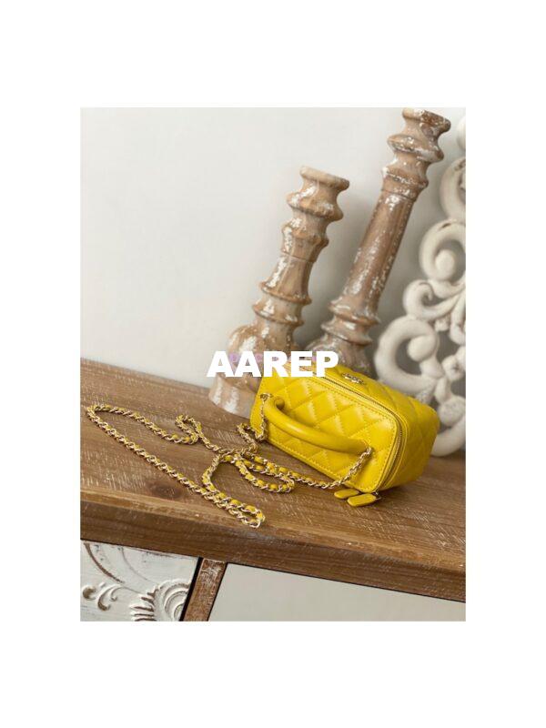 Replica Chanel Vanity With Chain in Lambskin Top Handle AP2846 Yellow 6