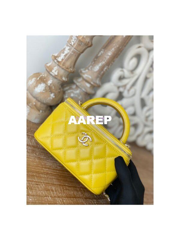 Replica Chanel Vanity With Chain in Lambskin Top Handle AP2846 Yellow 7