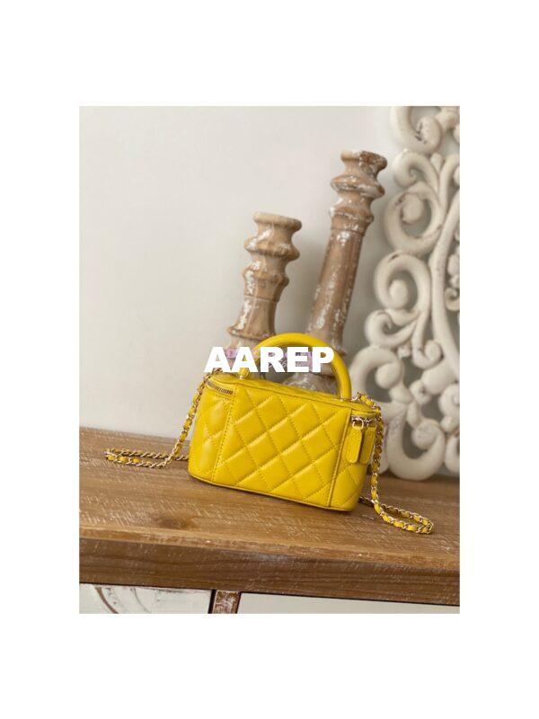 Replica Chanel Vanity With Chain in Lambskin Top Handle AP2846 Yellow 11