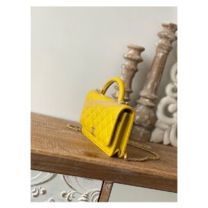 Replica Chanel Wallet On Chain Top Handle Lambskin WOC AP2844 Yellow 2