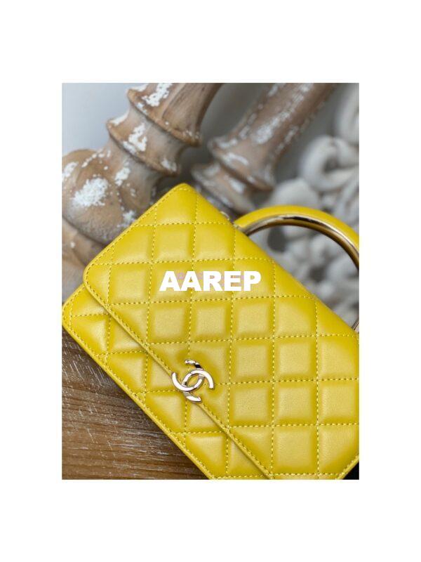 Replica Chanel Wallet On Chain Top Handle Lambskin WOC AP2844 Yellow 6