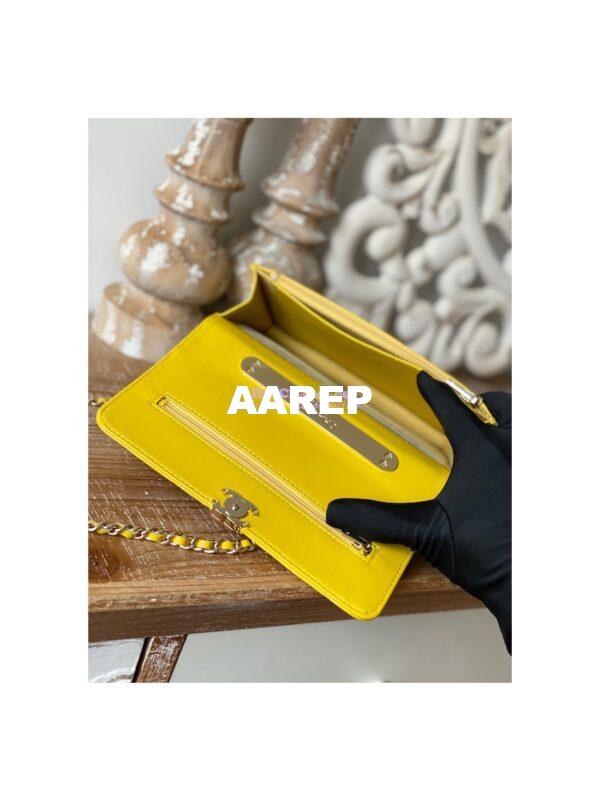Replica Chanel Wallet On Chain Top Handle Lambskin WOC AP2844 Yellow 8