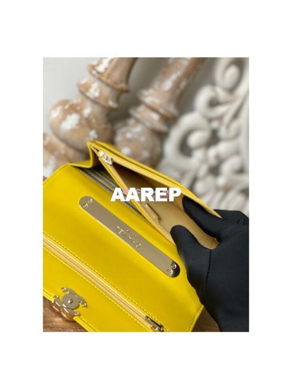 Replica Chanel Wallet On Chain Top Handle Lambskin WOC AP2844 Yellow 9