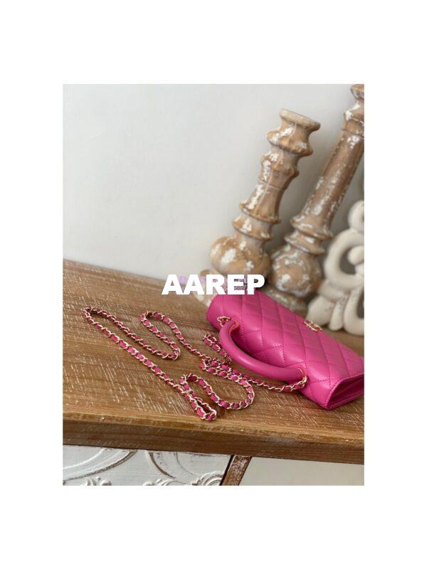 Replica Chanel Wallet On Chain Top Handle Lambskin WOC AP2844 Dark Pink 5