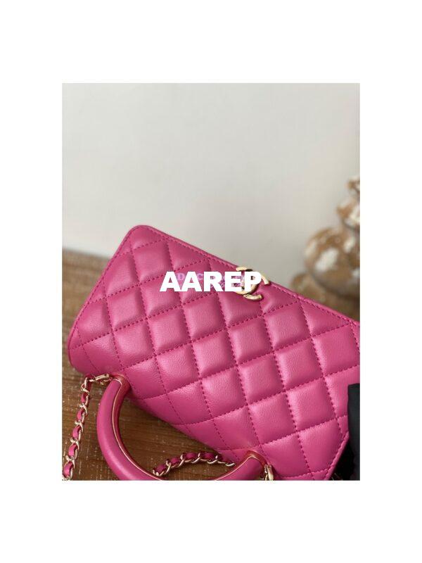 Replica Chanel Wallet On Chain Top Handle Lambskin WOC AP2844 Dark Pink 6