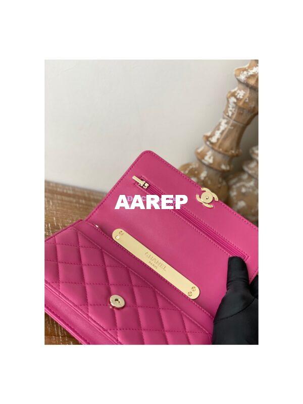 Replica Chanel Wallet On Chain Top Handle Lambskin WOC AP2844 Dark Pink 7