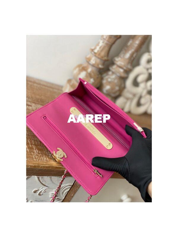 Replica Chanel Wallet On Chain Top Handle Lambskin WOC AP2844 Dark Pink 8