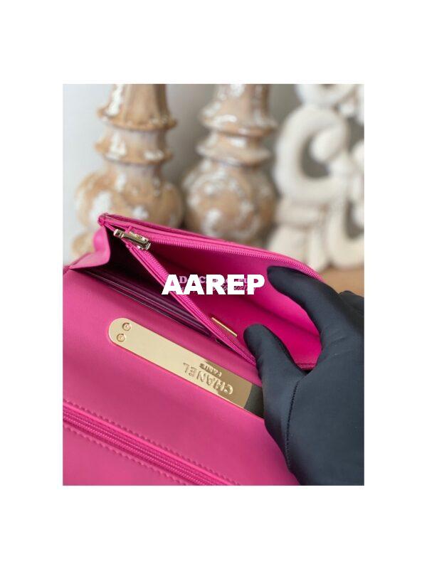 Replica Chanel Wallet On Chain Top Handle Lambskin WOC AP2844 Dark Pink 9