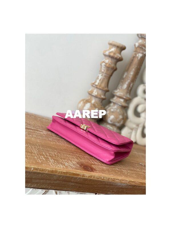 Replica Chanel Wallet On Chain Top Handle Lambskin WOC AP2844 Dark Pink 11